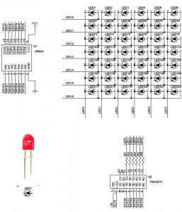 Simple LED dot-matrix schematic